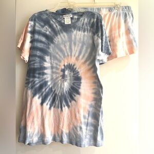 Sleepyheads Tie-Dye Pajama Set in Blue and Peach